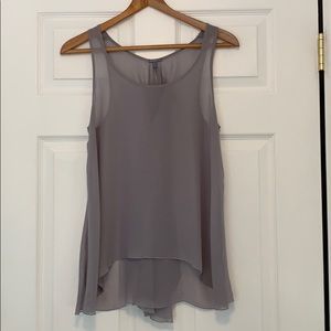 Silver sleeveless top